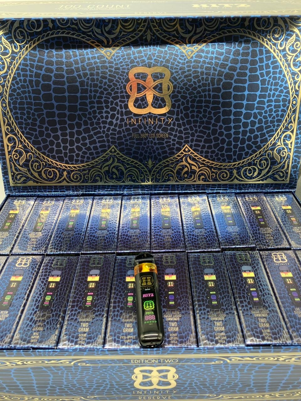image 2111 1 HITZ INFINITY BLUE LABEL 2G DISPOSABLE – HITZ INFINITY EDITION TWO – LIVE RESIN SUGAR LIQUID DIAMONDS - Image 2