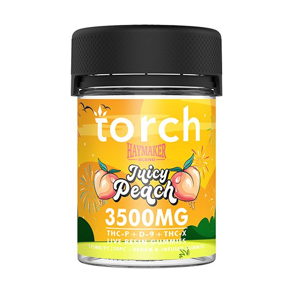 torch haymaker 3500mg gummies juicy peach 1 Torch Haymaker Blend Gummies 3500MG - Image 9